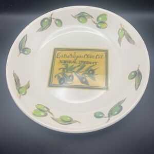 Vintage Rosanna Import Olive Oil Pasta Bowl Server Hand Painted Made in Italy